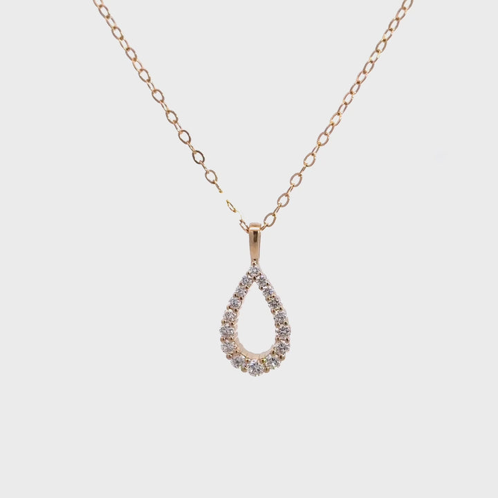 Teardrop Necklace - 14k Yellow Gold 0.33ct #11284