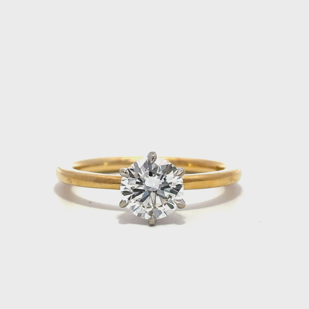 Solitaire Ring (Round) - 14k Gold