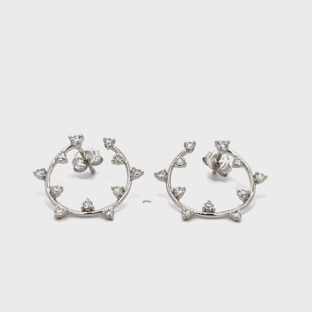 Station Hoops (Round) - 14k White Gold 0.50ct #13259