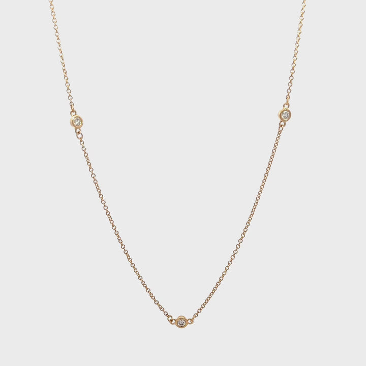 Station Necklace (Bezel-set) - 14k Yellow Gold 0.33ctw #11376