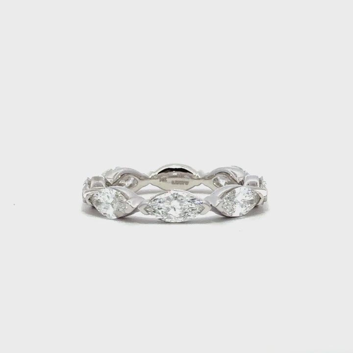 Eternity Ring (Marquise) - 14k White Gold 2.39ctw #11399