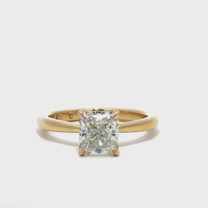Solitaire Ring (Radiant) - 14k Yellow Gold 1.57ct #13114