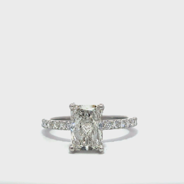 Hidden Halo Ring (Radiant) - 14k White Gold 2.00ct #12032