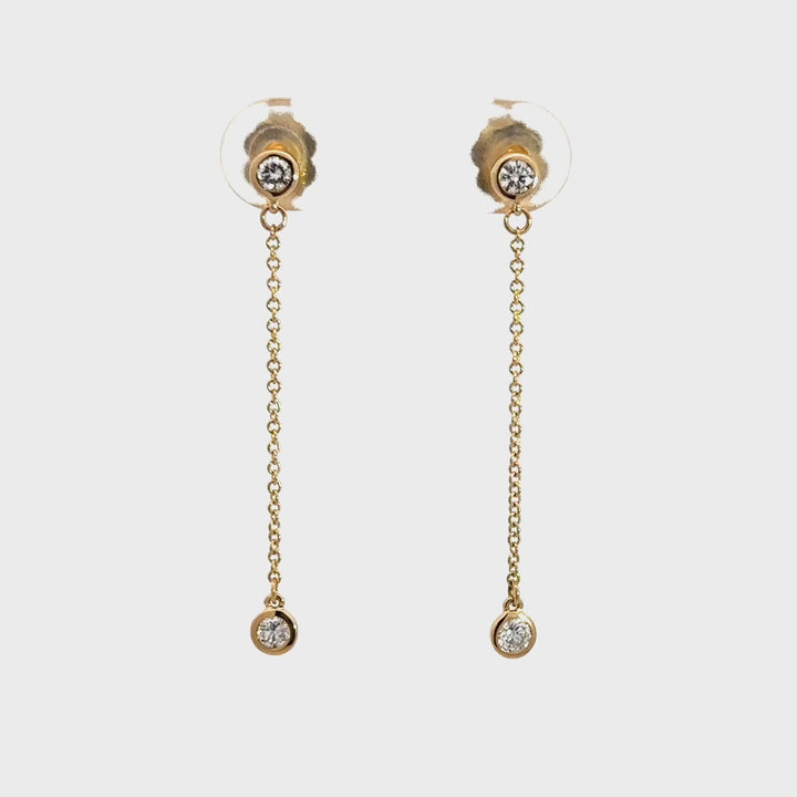 Dangle Earrings - 14k Yellow Gold 0.25ctw #11338