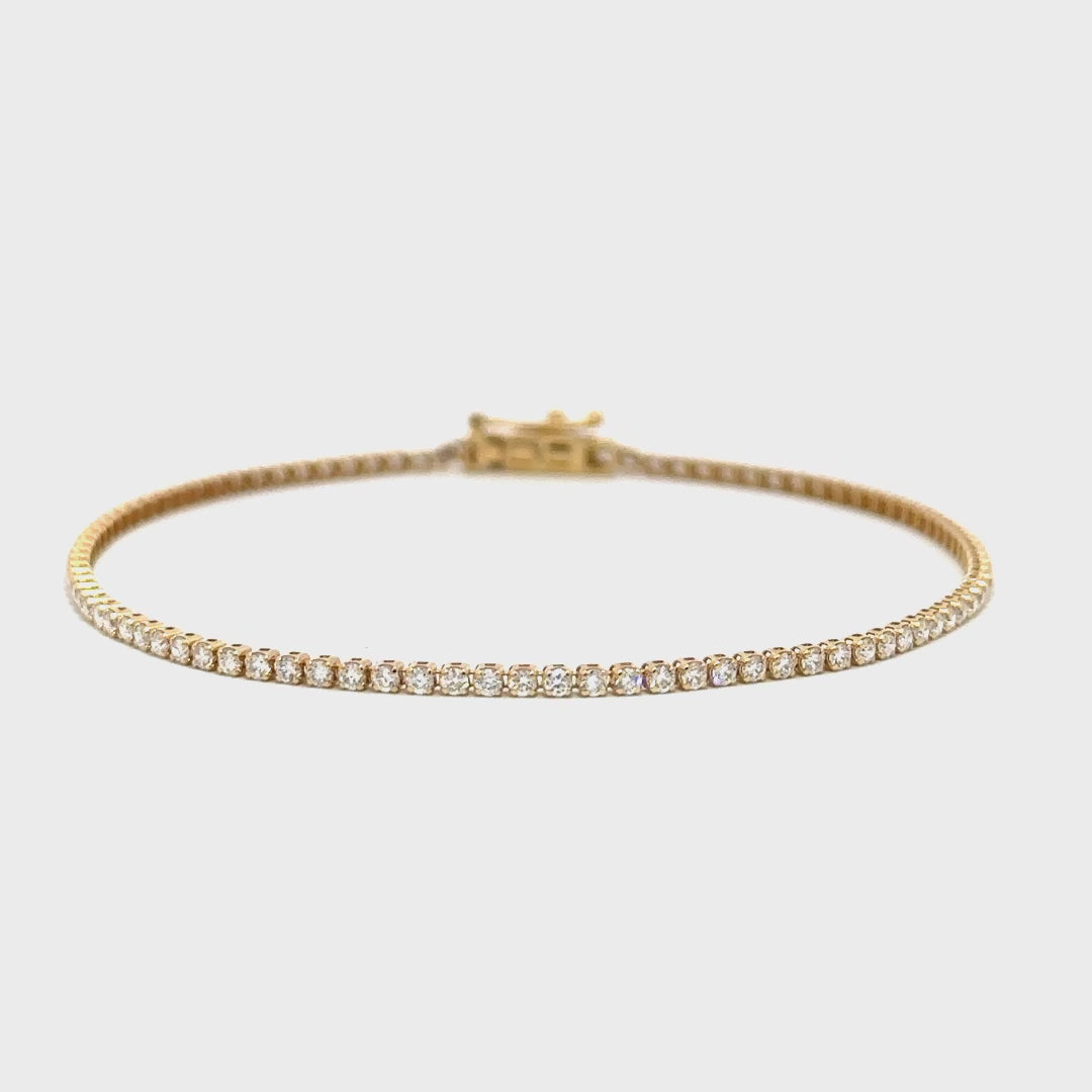 Tennis Bracelet - 14k Yellow Gold 1.25ct #11526