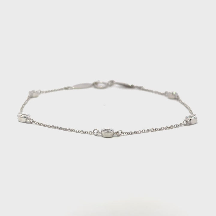 Bezel-Set Bracelet - 14k White Gold 0.33ct #11339