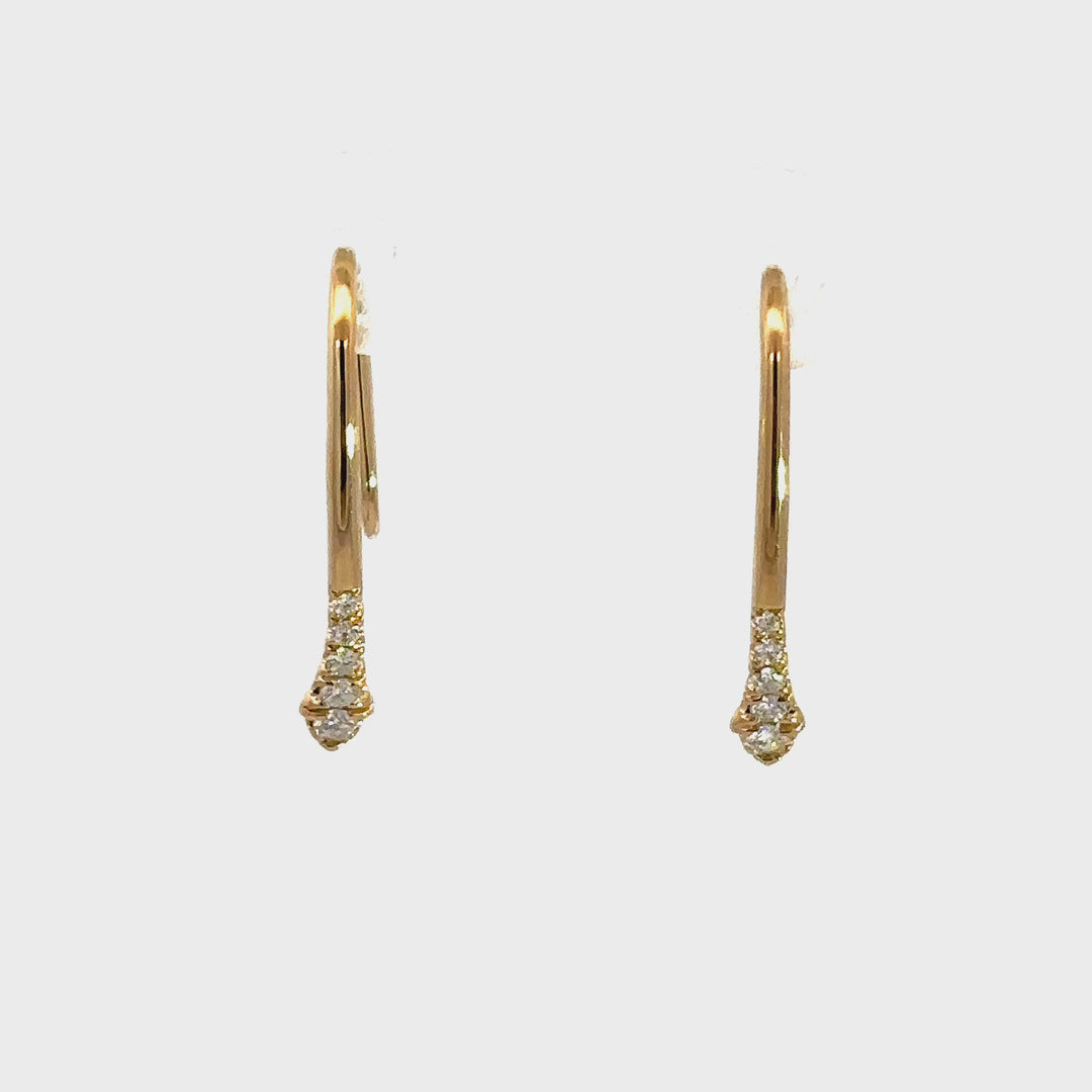 Shepherd Hook Earrings - 14k Yellow Gold 0.13ct #12084