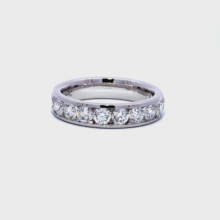 Channel Set Ring - 14k White Gold 1.50ct #11244