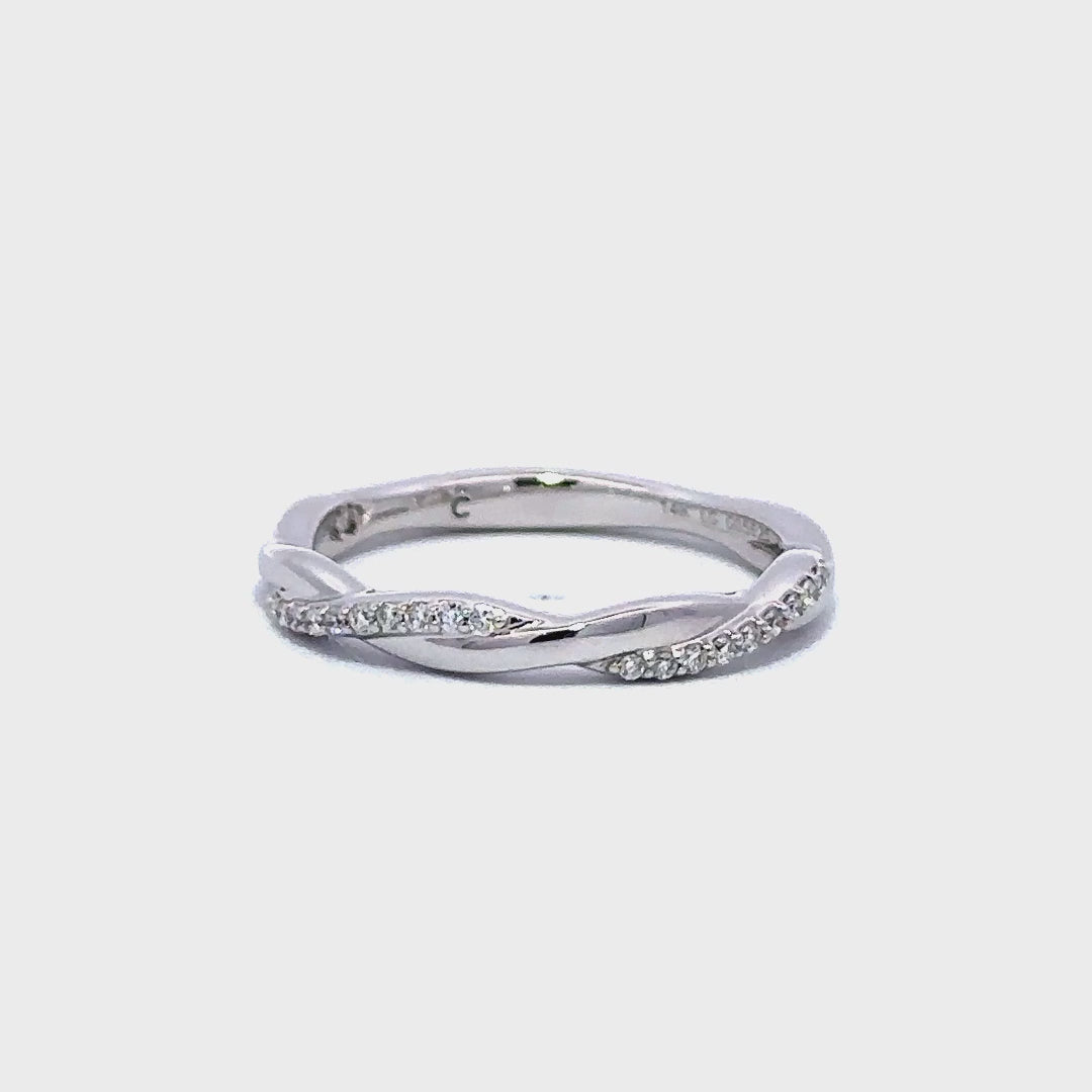 Twisted Ring - 14k White Gold 0.10ctw #11247