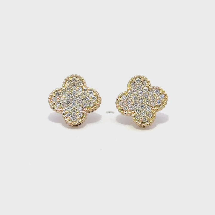 Clover Earrings - 14k Yellow Gold 0.33ctw #11945