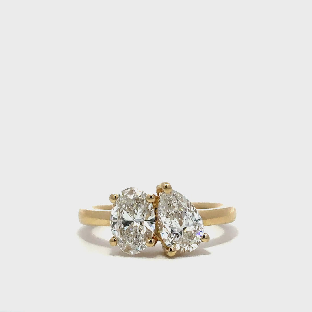 Toi Et Moi (Pear & Oval) - 14k Yellow Gold 1.00ct #12055