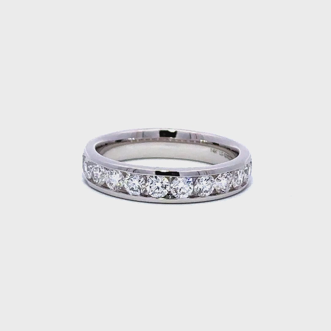 Channel Set Ring - 14k White Gold 1.00ct #11243