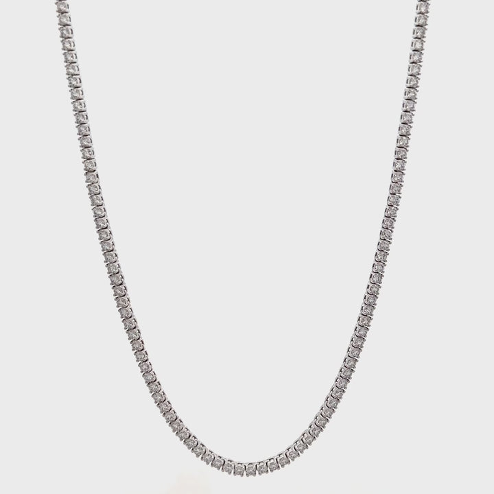 Tennis Necklace - 14k White Gold 5.02ctw #11369