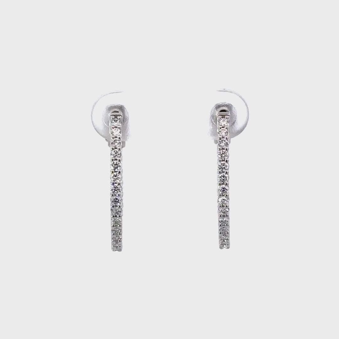 Hoop Earrings (Oval) - 10k White Gold 0.75ct #11218