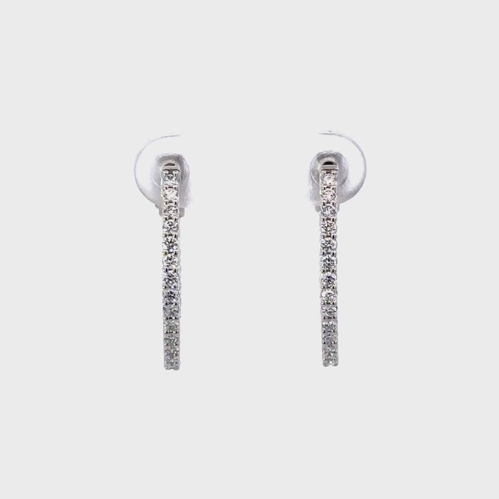 Hoop Earrings (Oval) - 10k White Gold 0.75ct #11218