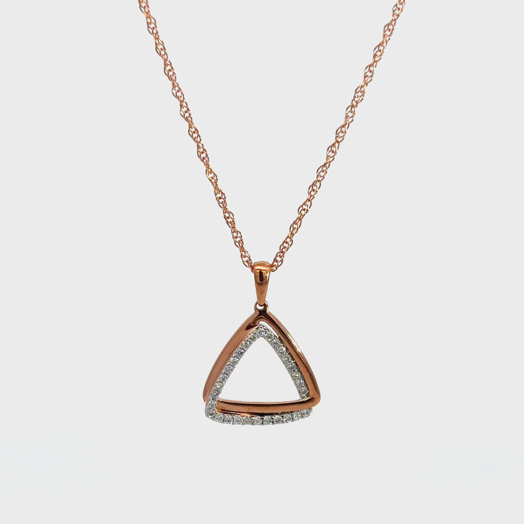 Geometric Necklace - 14k Rose Gold 0.17ct #13258
