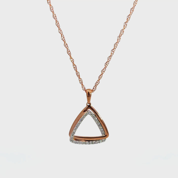 Geometric Necklace - 14k Rose Gold 0.17ct #13258