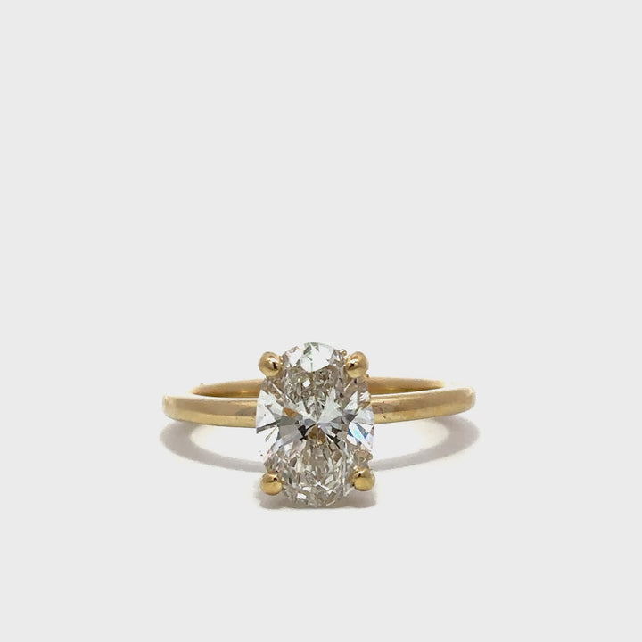 Hidden Halo Ring (Oval) - 14k Yellow Gold 1.99ct #12051