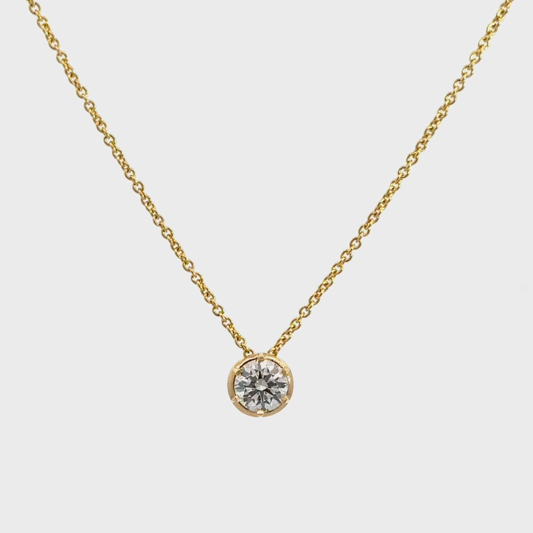 Solitaire Necklace - 14k Yellow Gold 0.50ct #11384