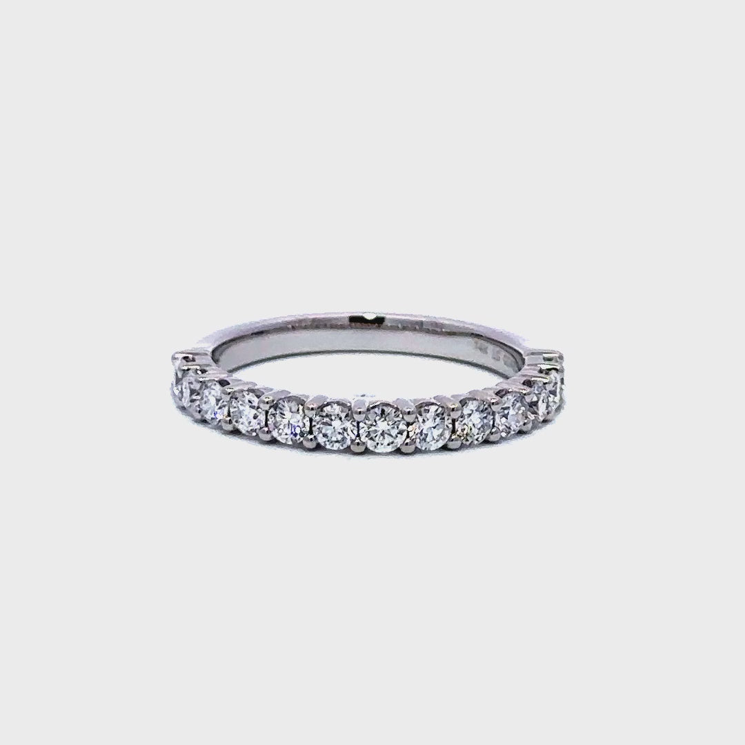 Shared Prong Ring - 14k White Gold 0.75ct #11897