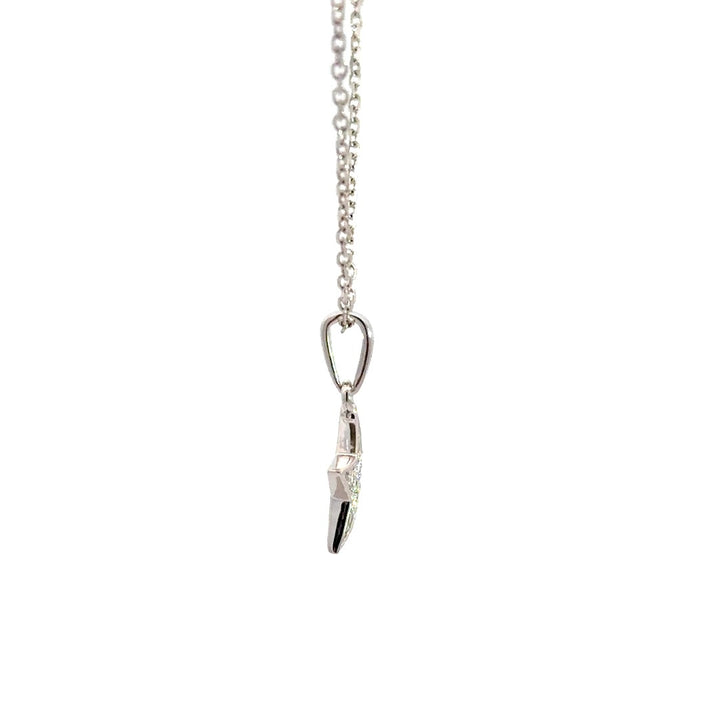 Diamond star necklace on a white background