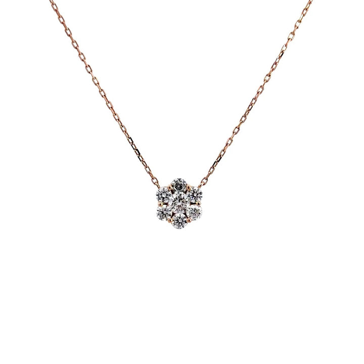 Flower Necklace - 14k Rose Gold 0.73ct #10697