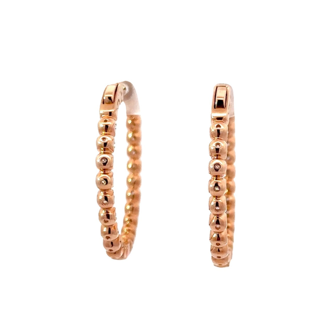 Hoop Earrings (Round) - 14k Rose Gold 3.71ct #10808