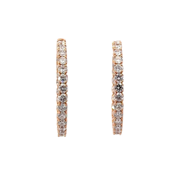 Hoop Earrings (Round) - 14k Rose Gold 3.71ct #10808