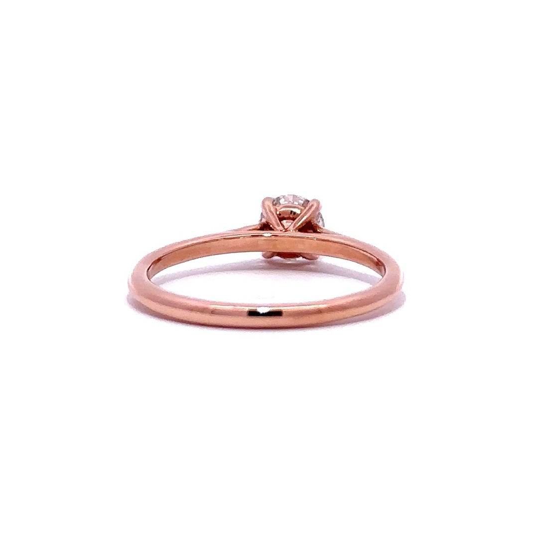 Solitaire Ring (Round) - 14k Rose Gold 0.55ct #10924