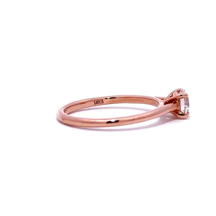 Solitaire Ring (Round) - 14k Rose Gold 0.55ct #10924