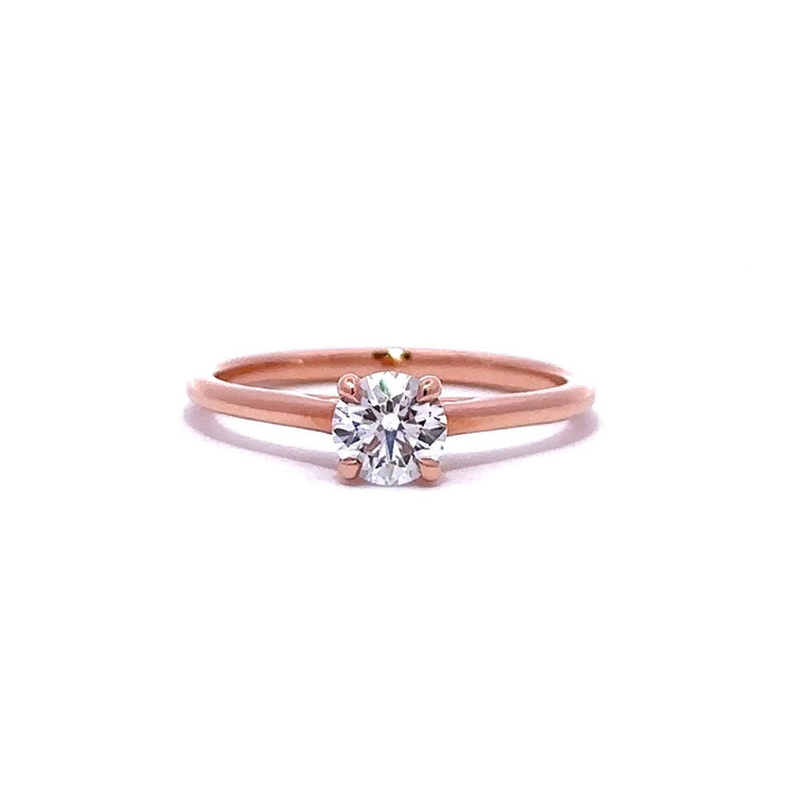 Solitaire Ring (Round) - 14k Rose Gold 0.55ct #10924