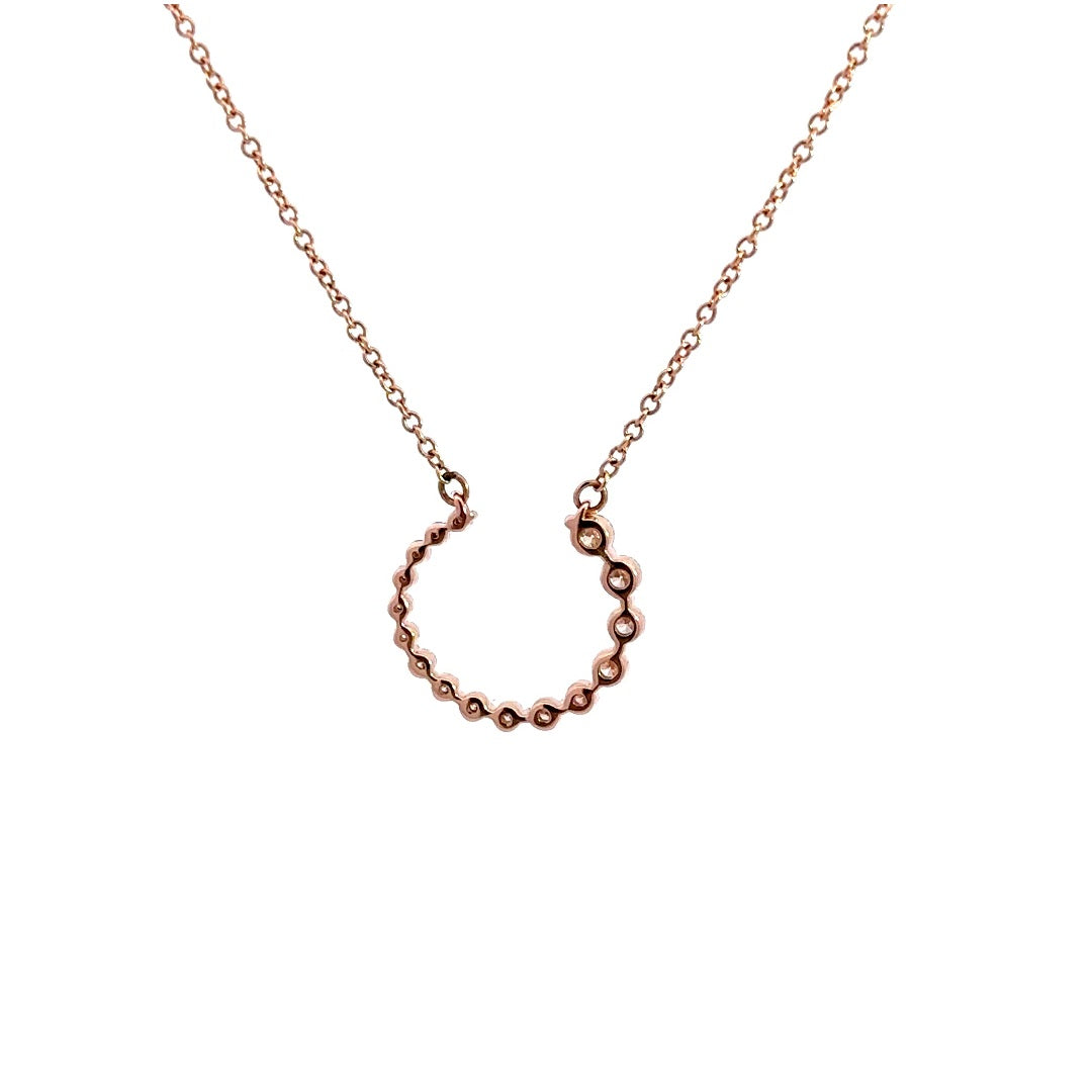 Graduated Diamond Necklace - 14k Rose Gold 0.38ctw #11167