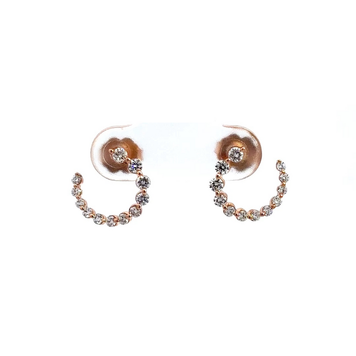 Graduated Diamond Earrings - 14k Rose Gold 0.50ctw #11170