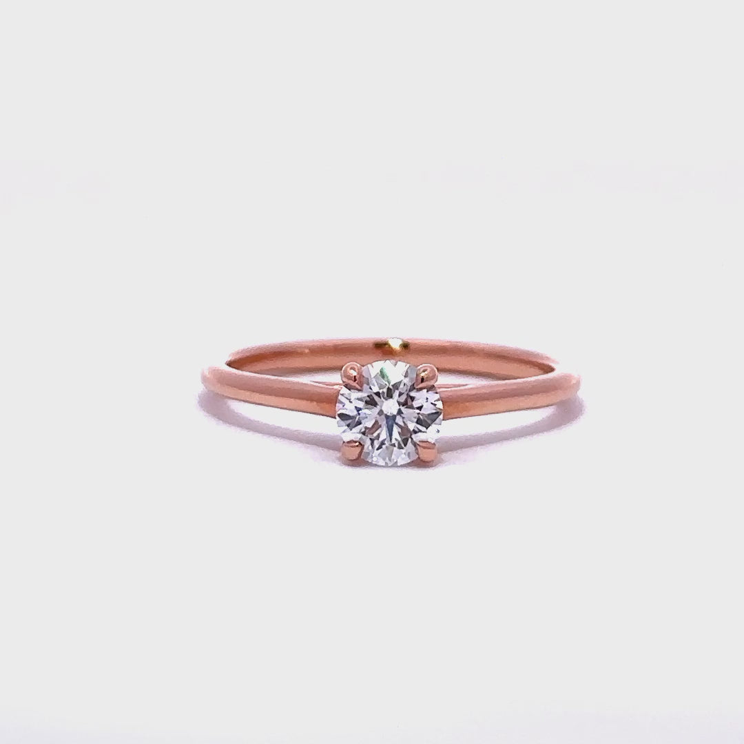 Solitaire Ring (Round) - 14k Rose Gold 0.55ct #10924