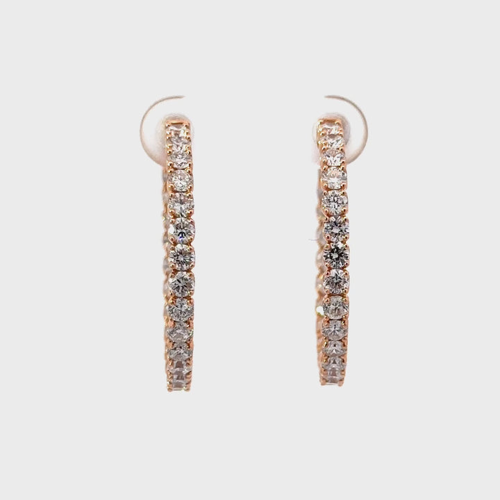 Hoop Earrings (Round) - 14k Rose Gold 3.71ct #10808