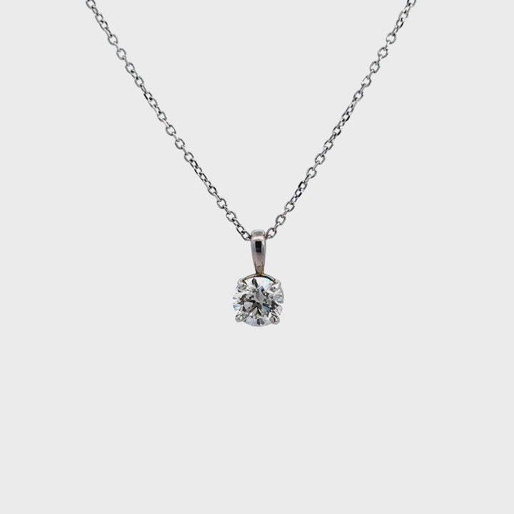 Solitaire Necklace - 14k White Gold 1.00ct #10914