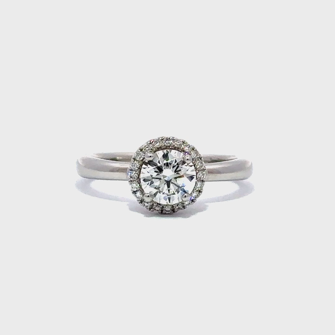 Halo Ring (Round) - 18k White Gold 0.77ct #10749