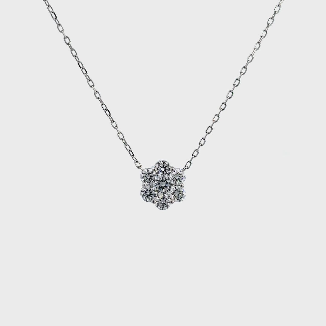 Flower Necklace - 14k White Gold 1.00ct #10935